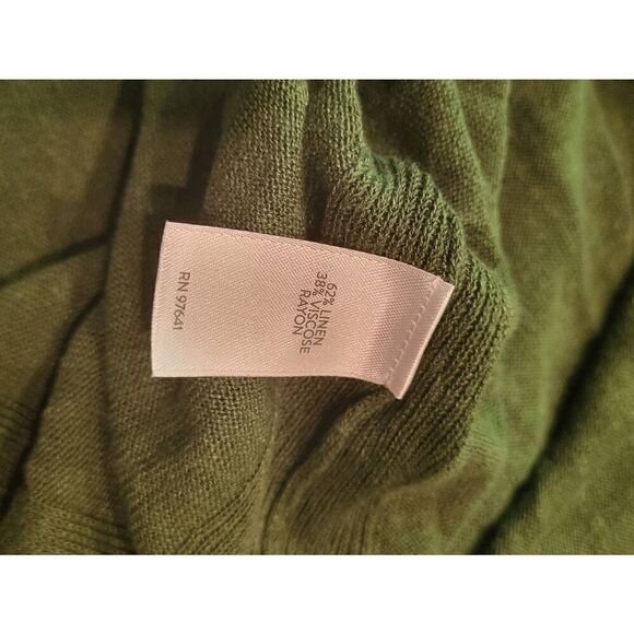 J. Jill Linen Blend Tunic Top V Neck Beach Green Women's Medium - Picture 5 of 5